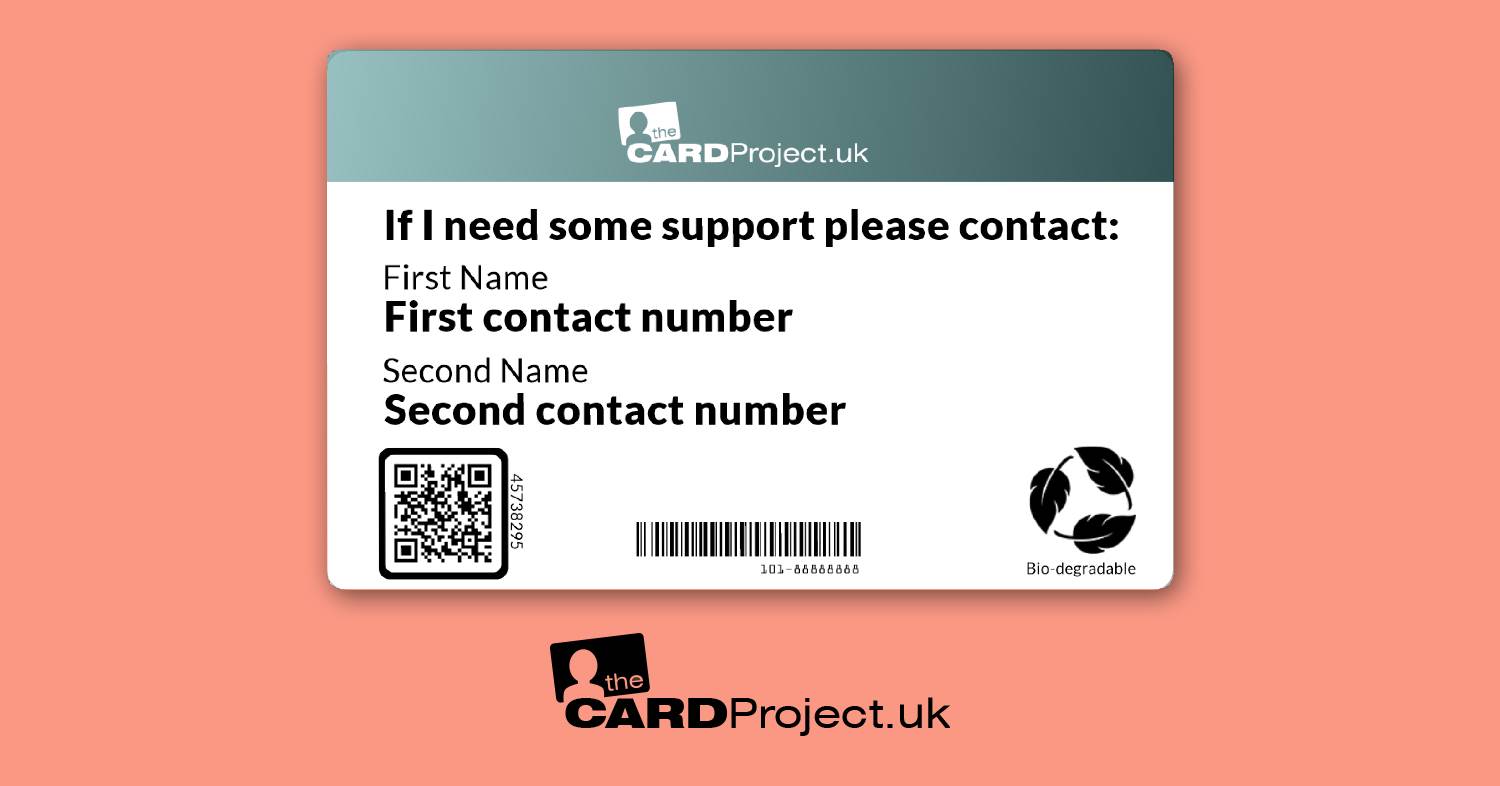 Schizophrenia Awareness Photo Medical ID Alert Card, Mental Health Emergency Card (REAR)